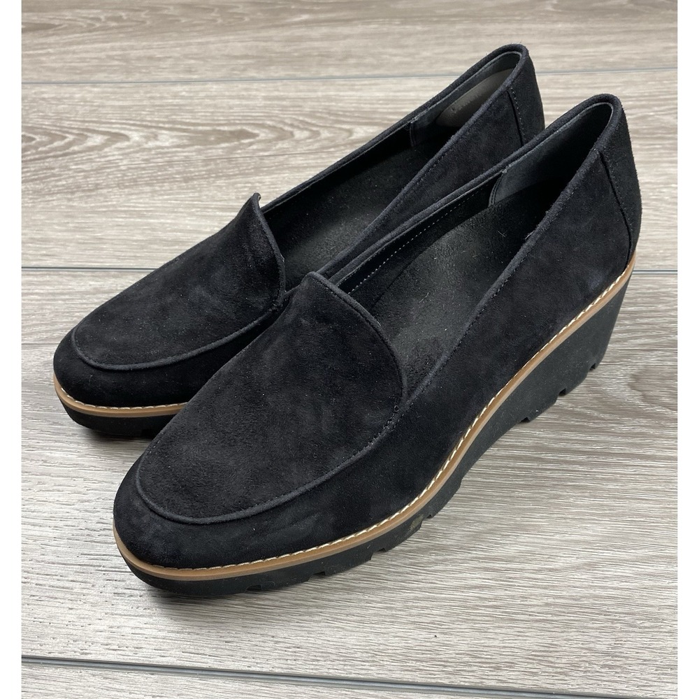 Vionic Women's Ava Wedge Slip-On Loafers Suede Black Size 8.5 - Picture 3 of 7